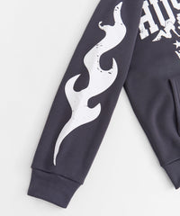 Hustle Chenille Patched Hoodie - Black