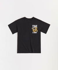 Time Is Money Rhinestone Short Sleeve Tee - Black