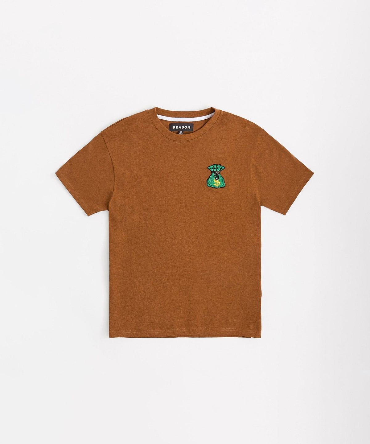 Money Bags Chenille Patch Short Sleeve Tee - Khaki