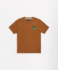 Money Bags Chenille Patch Short Sleeve Tee - Khaki