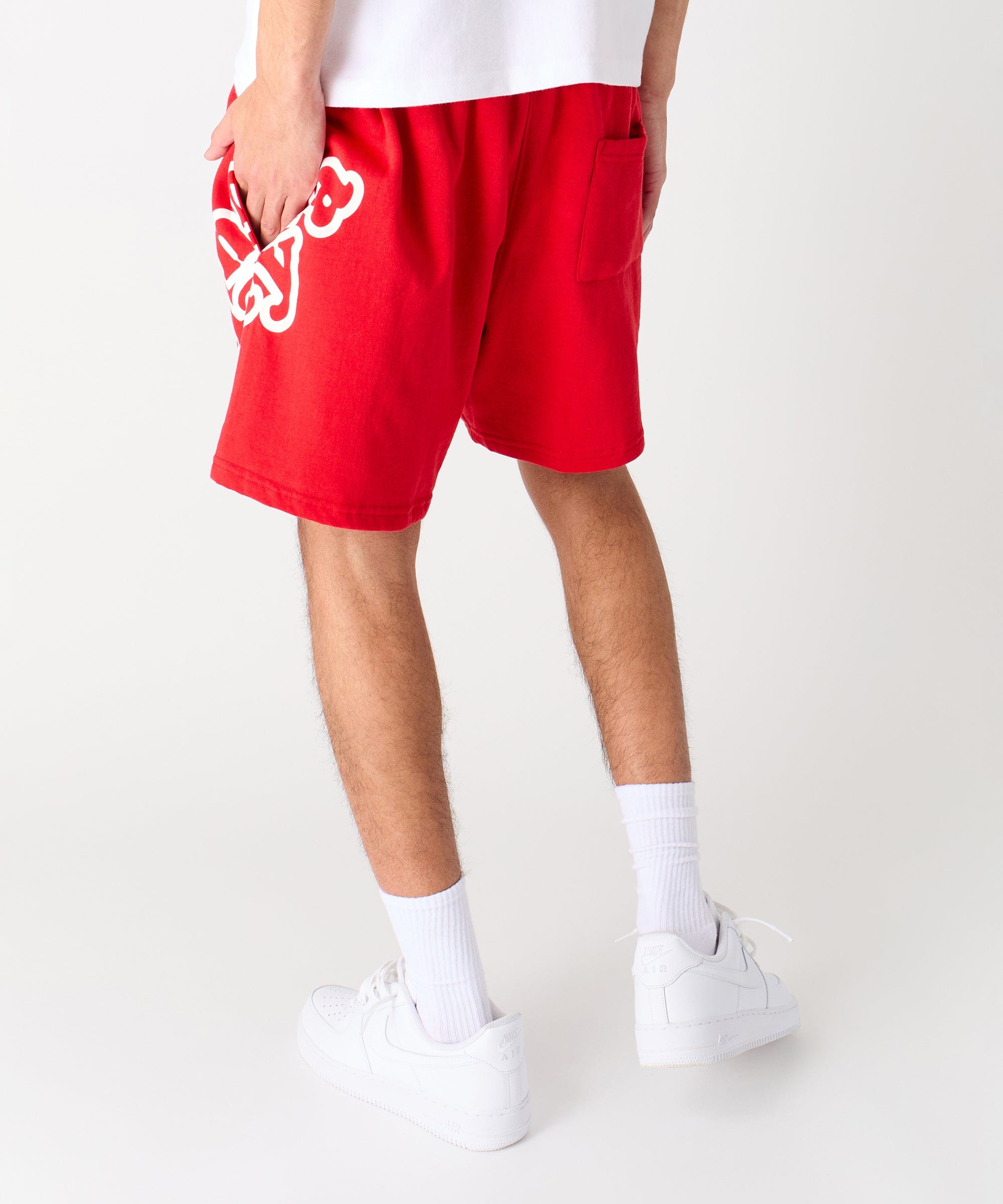 Chucky Horror Embroidered Fleece Short - Red