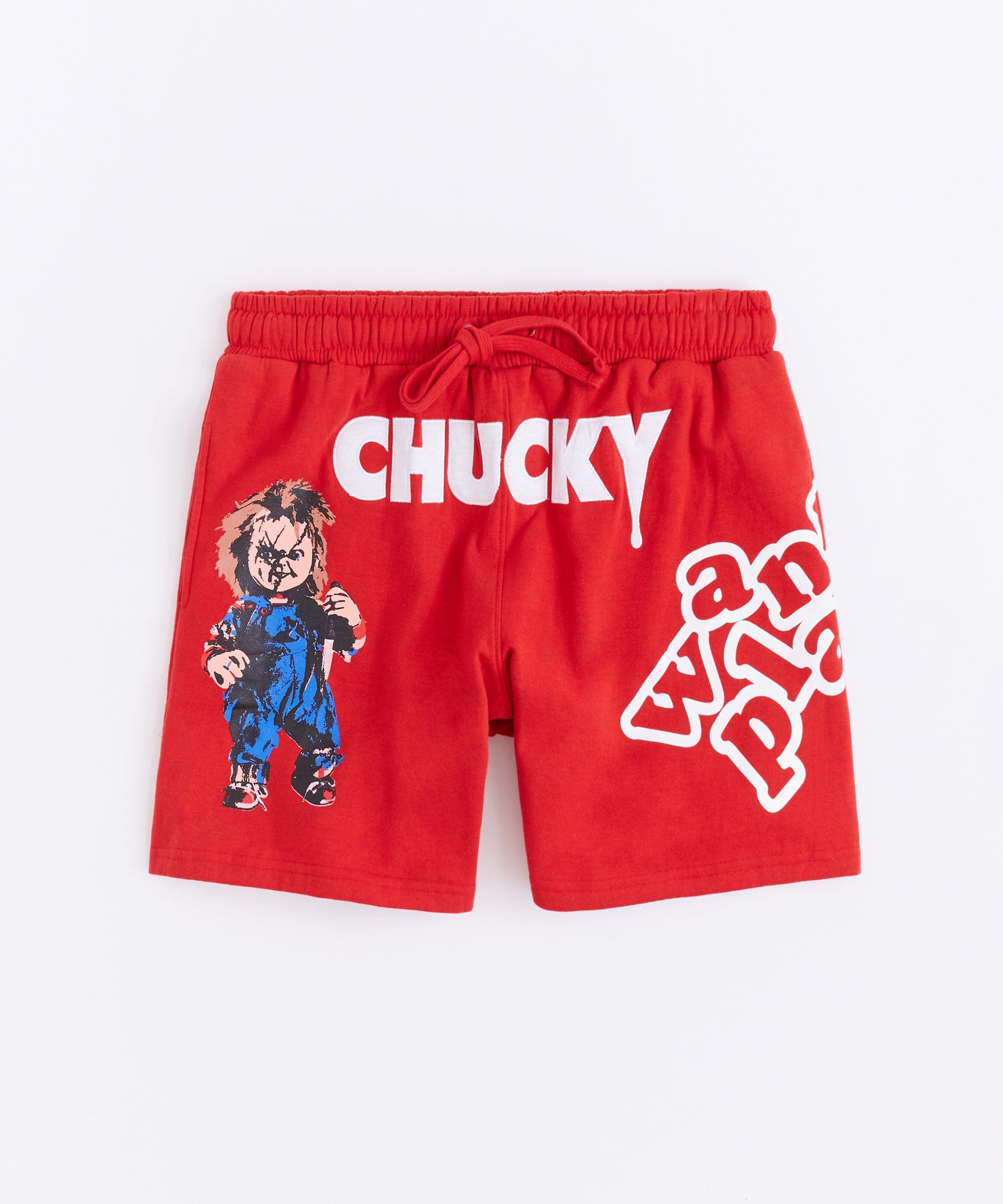 Chucky Horror Embroidered Fleece Short - Red
