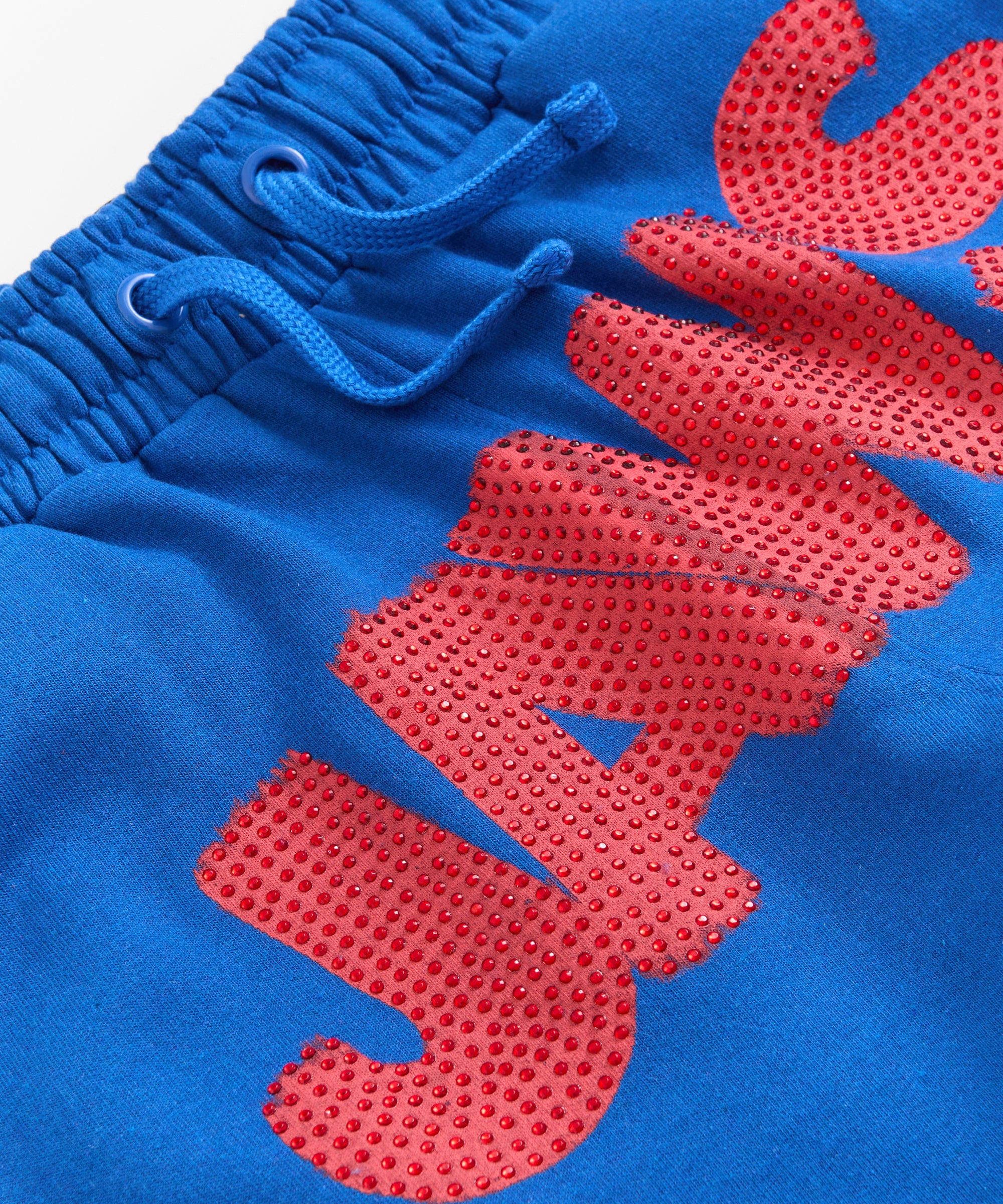 Jaws Rhinestone Fleece Short - Blue
