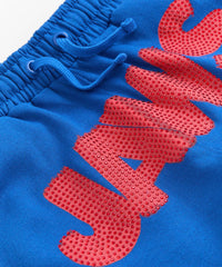 Jaws Rhinestone Fleece Short - Blue