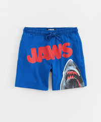 Jaws Rhinestone Fleece Short - Blue