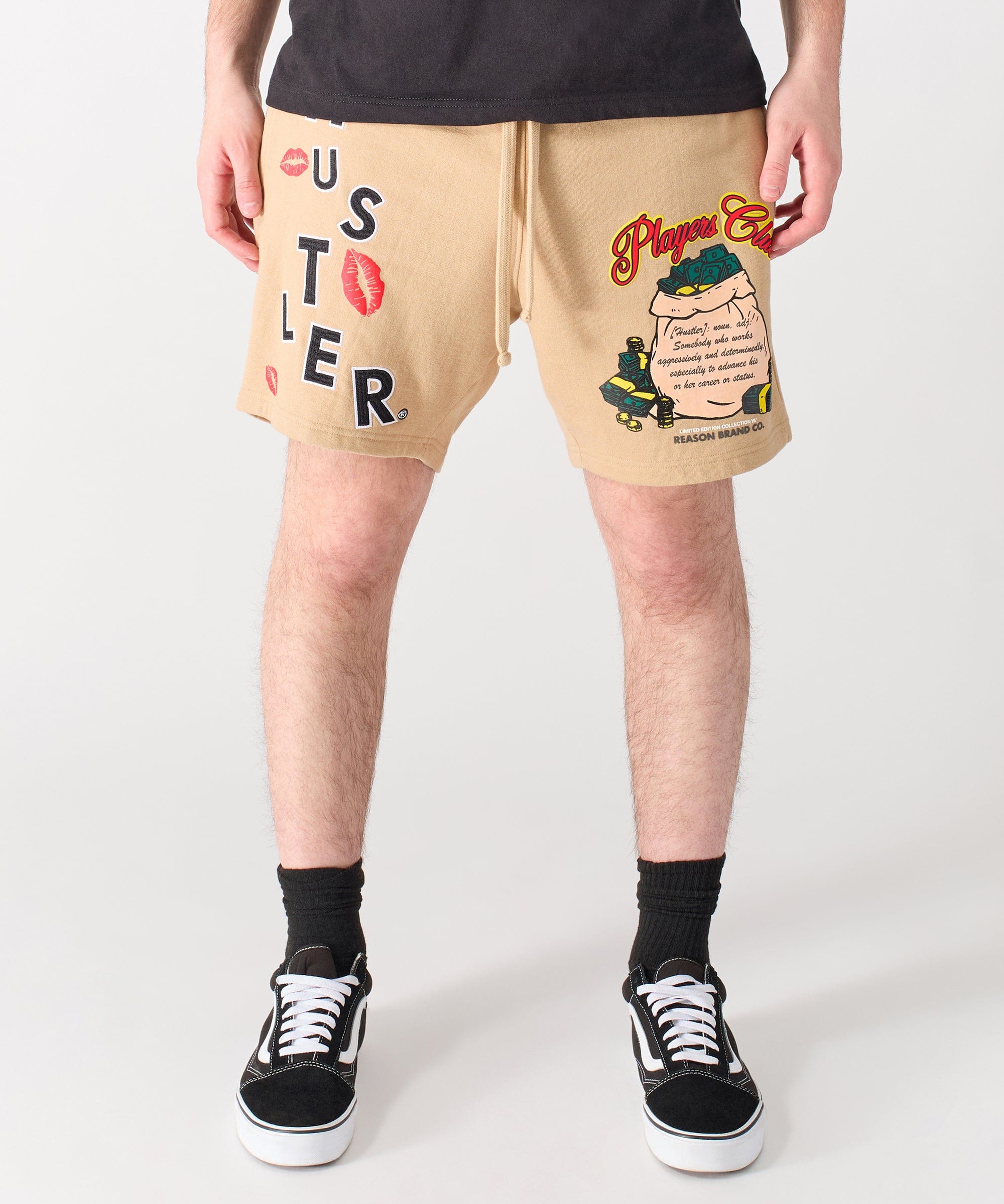 Hustler Players Club Embroidered Short - Clay