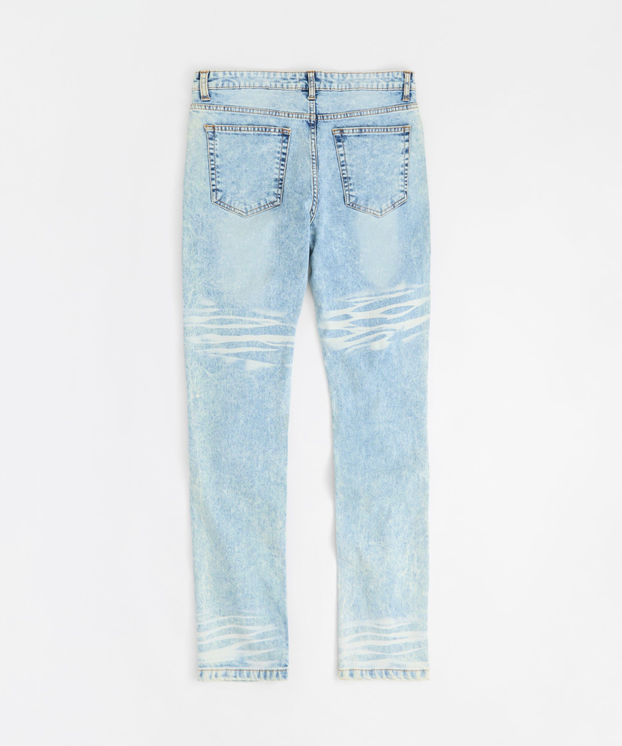 Destroyed Rip and Repair Denim Jeans - Light Blue