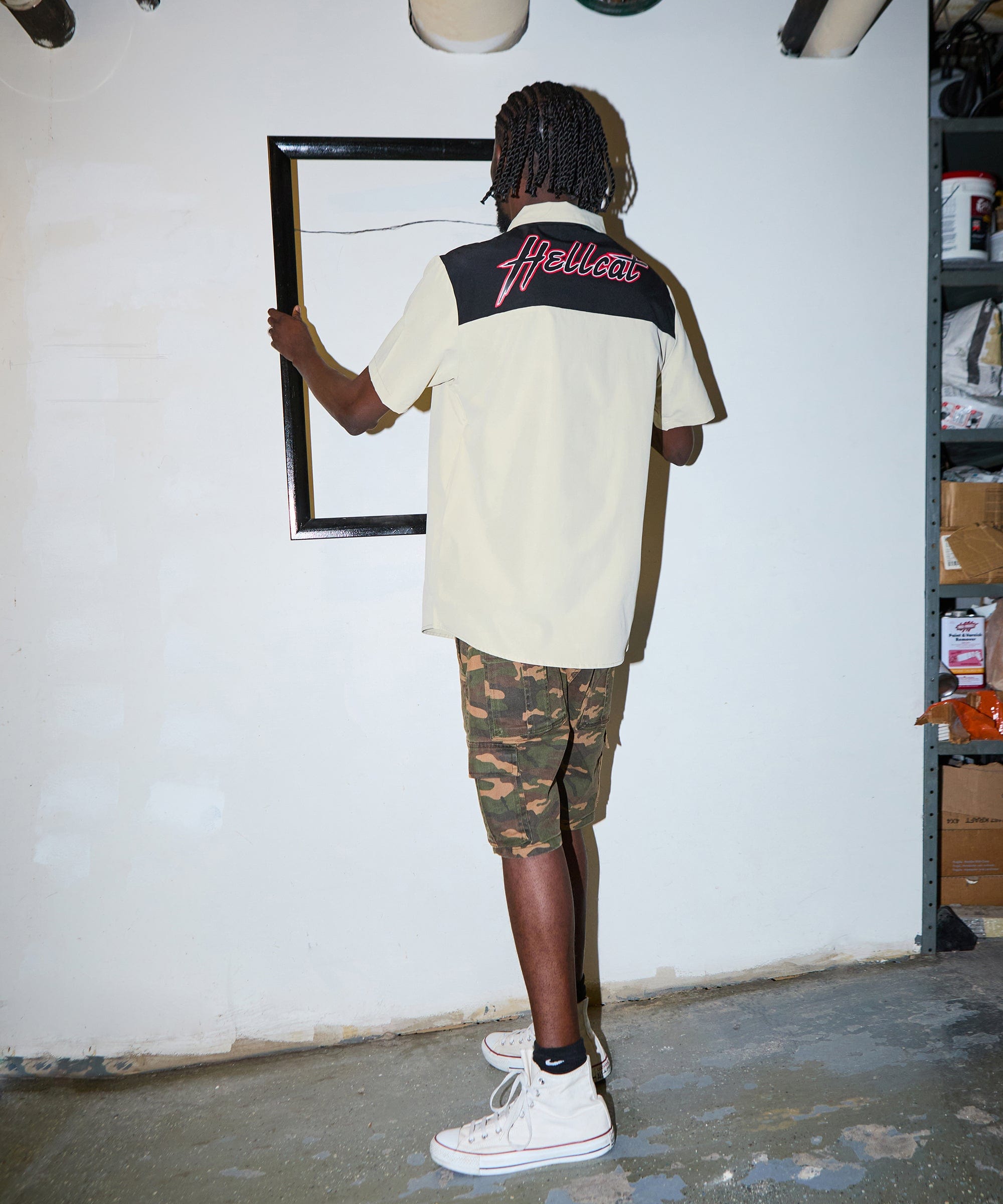 Dodge Hellcat Mechanics Short Sleeve Shirt - Khaki