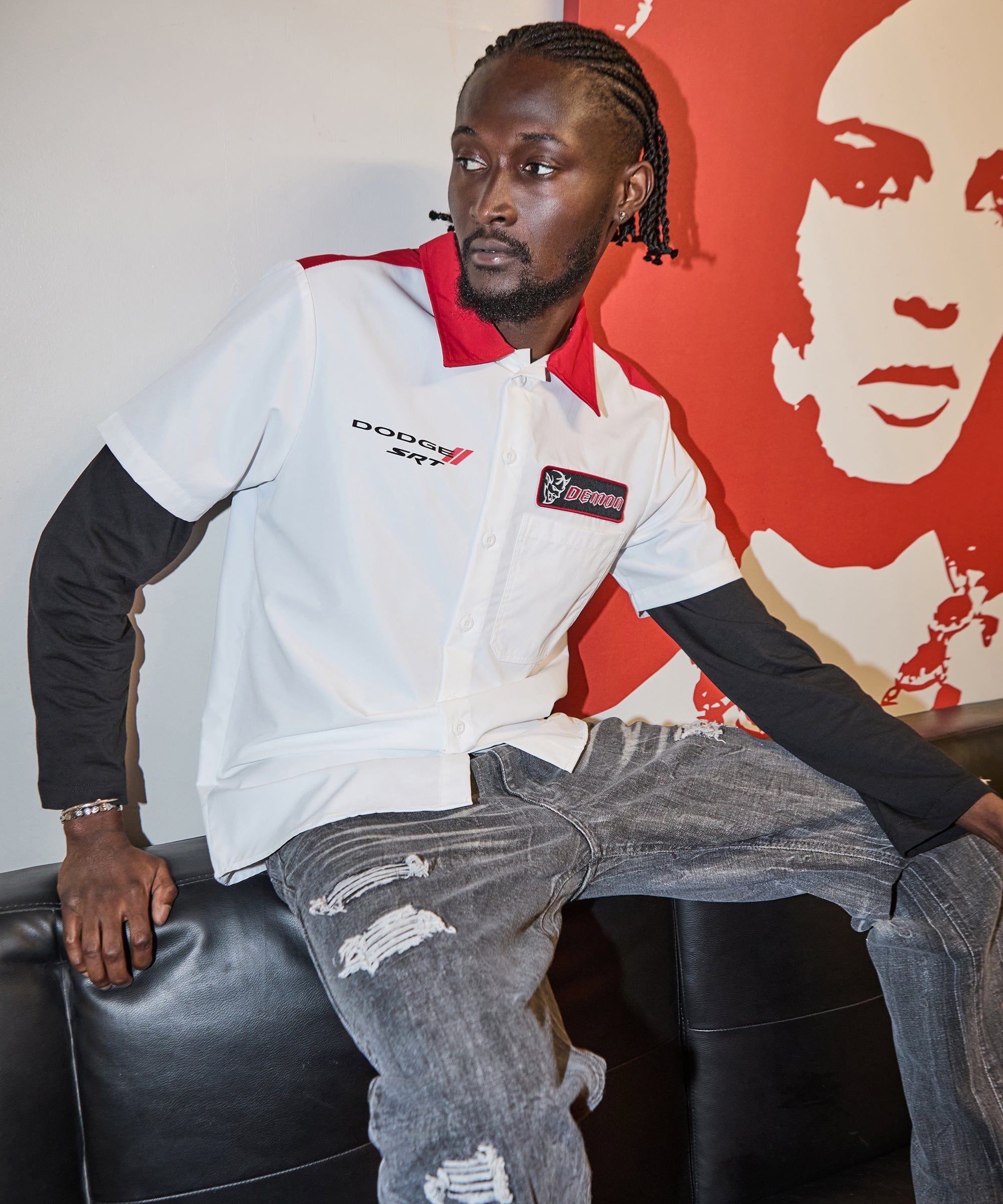 Dodge Demon Mechanics Short Sleeve Shirt - White