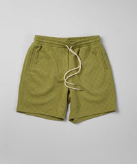 Jacquard Knit Textured Shorts - Olive Green