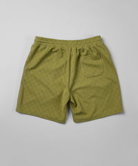 Jacquard Knit Textured Shorts - Olive Green