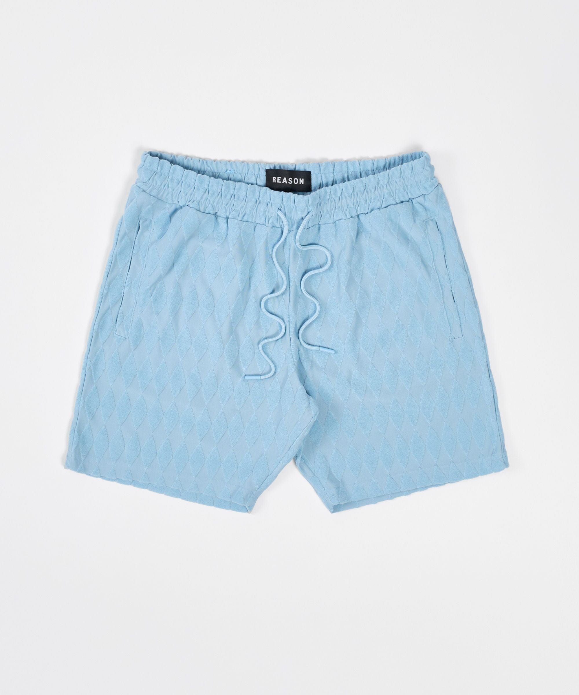 Diamond Plate Towel Shorts - Light Blue