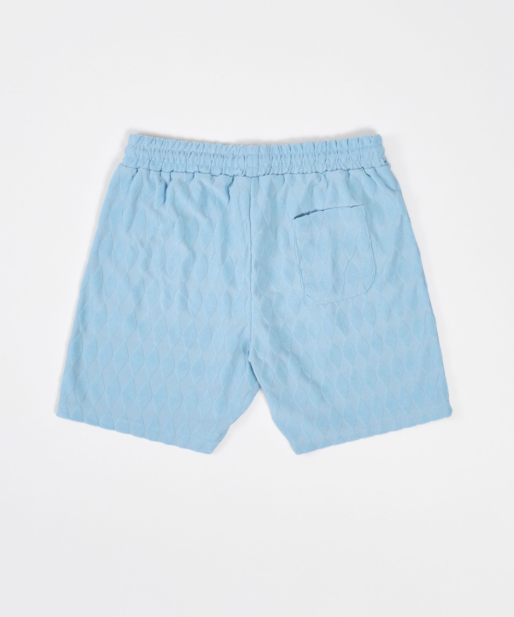 Diamond Plate Towel Shorts - Light Blue