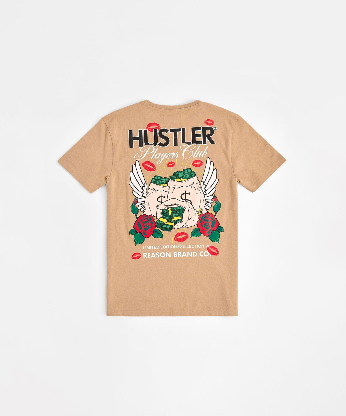 Hustler Players Club Embroidered Short Sleeve Tee - Clay