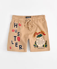Hustler Players Club Embroidered Short - Clay