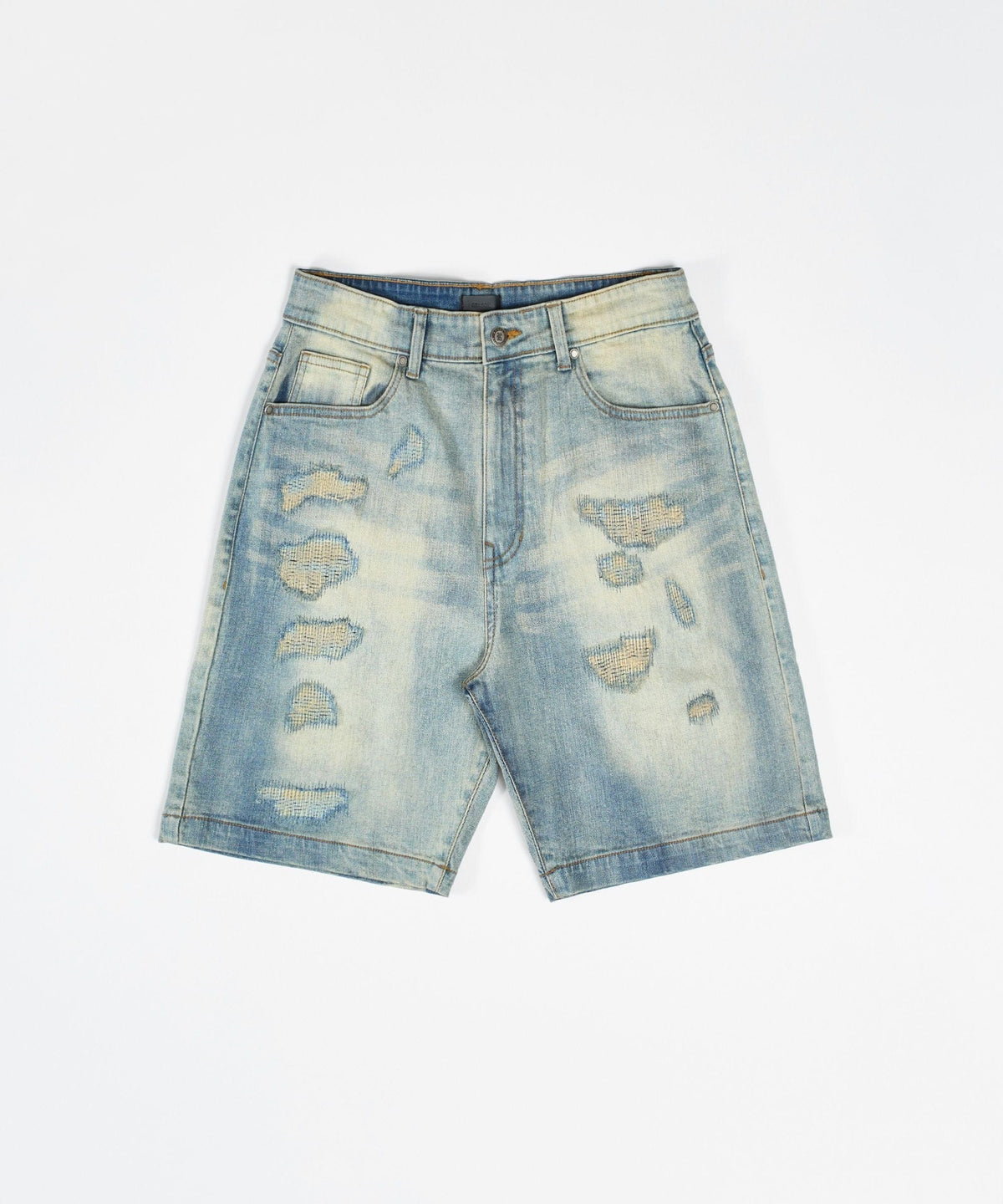 Destroyed Denim Shorts - Medium Indigo