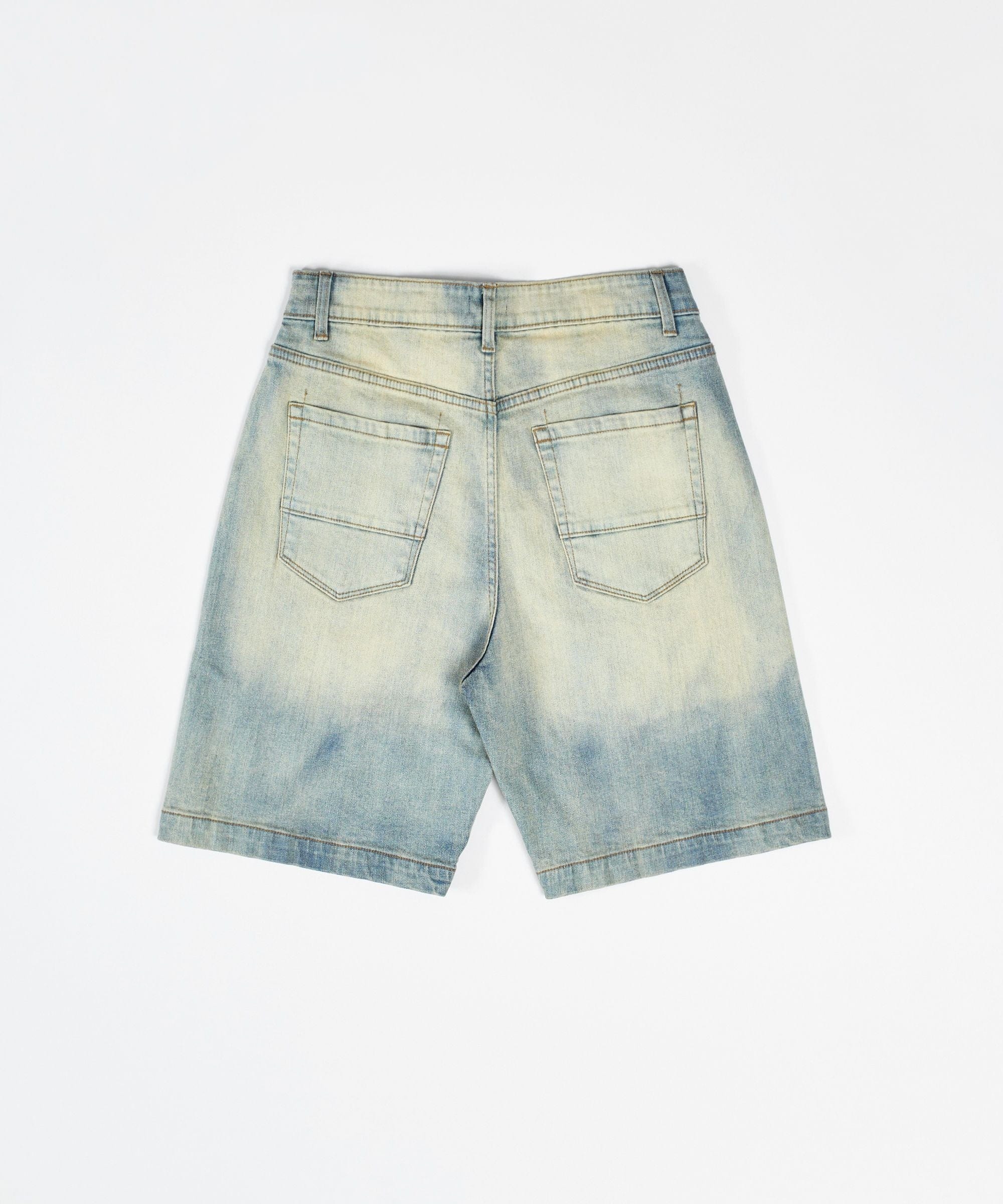 Destroyed Denim Shorts - Medium Indigo