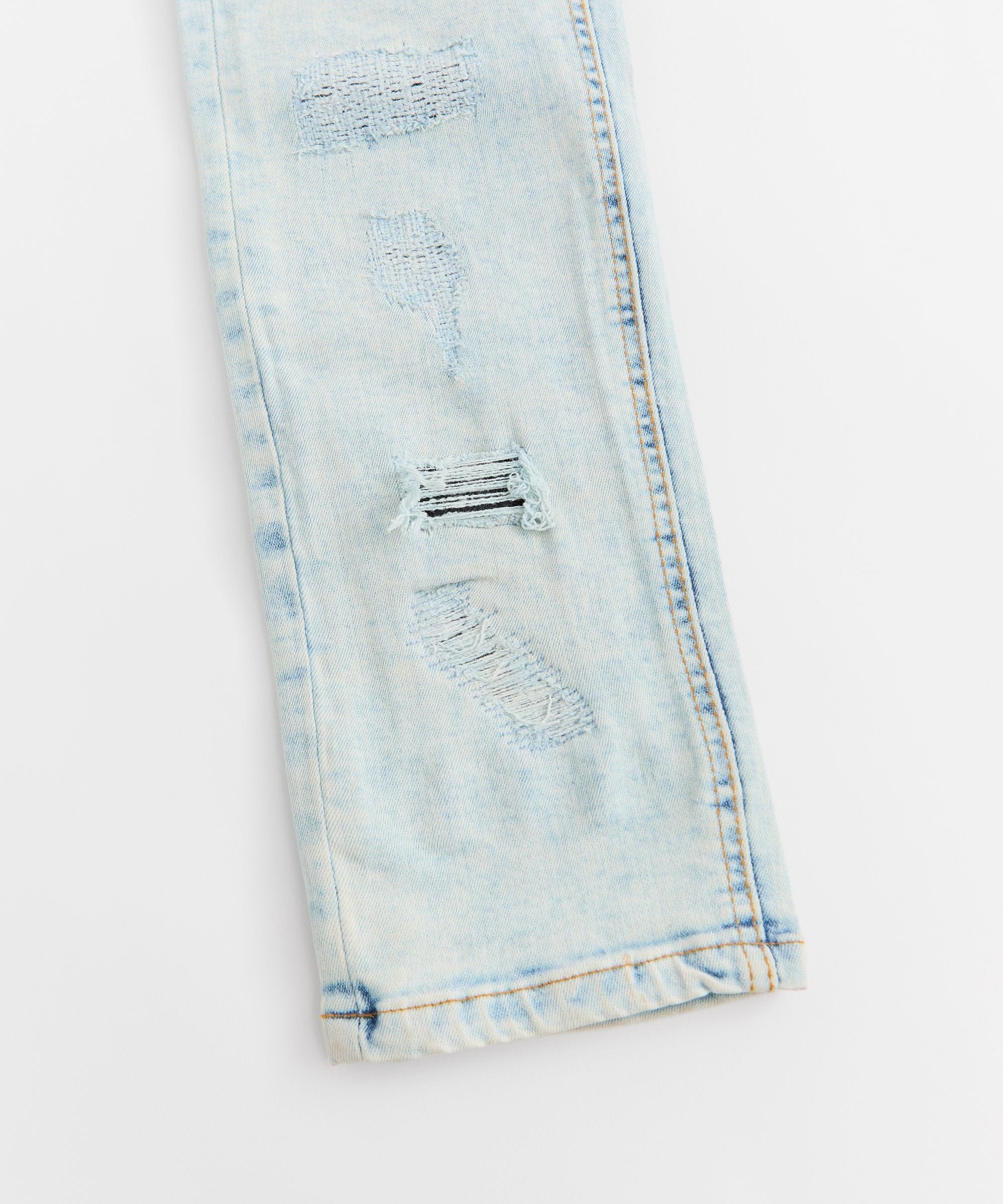 Destroyed Rip Denim Jeans - Light Blue