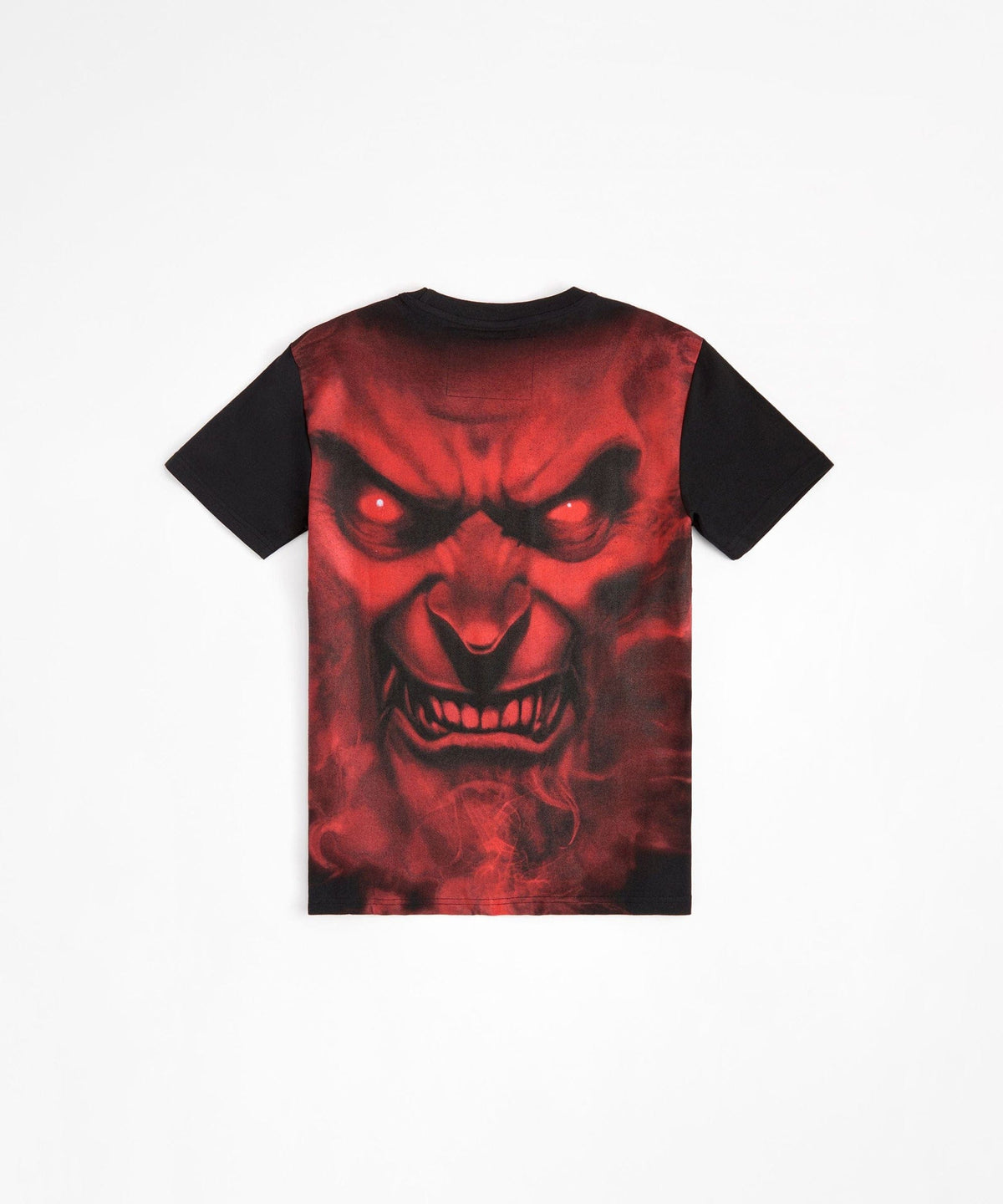 Dodge Demon Face Embroidered Short Sleeve Tee - Black