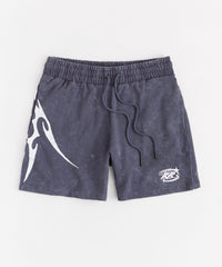 Washed Embroidered Short - Navy
