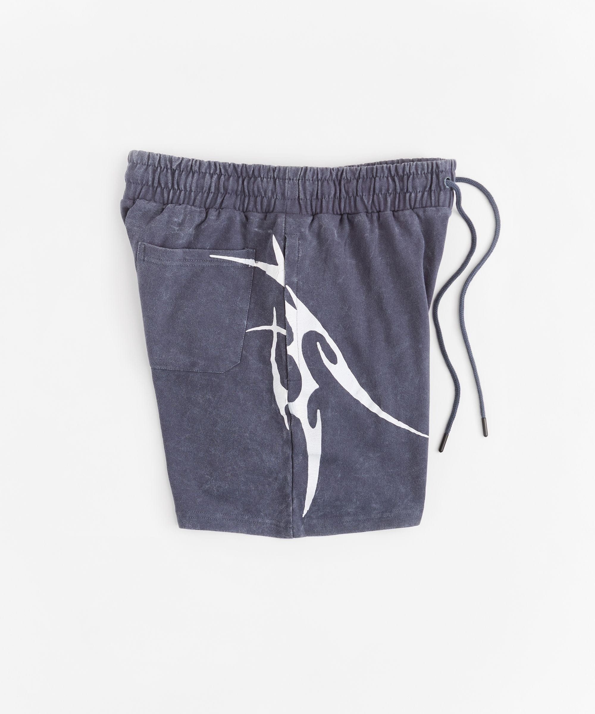 Washed Embroidered Short - Navy