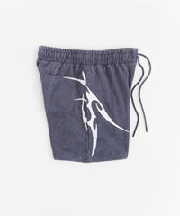 Washed Embroidered Short - Navy