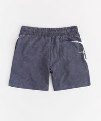 Washed Embroidered Short - Navy