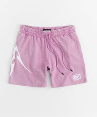 Washed Embroidered Short - Purple