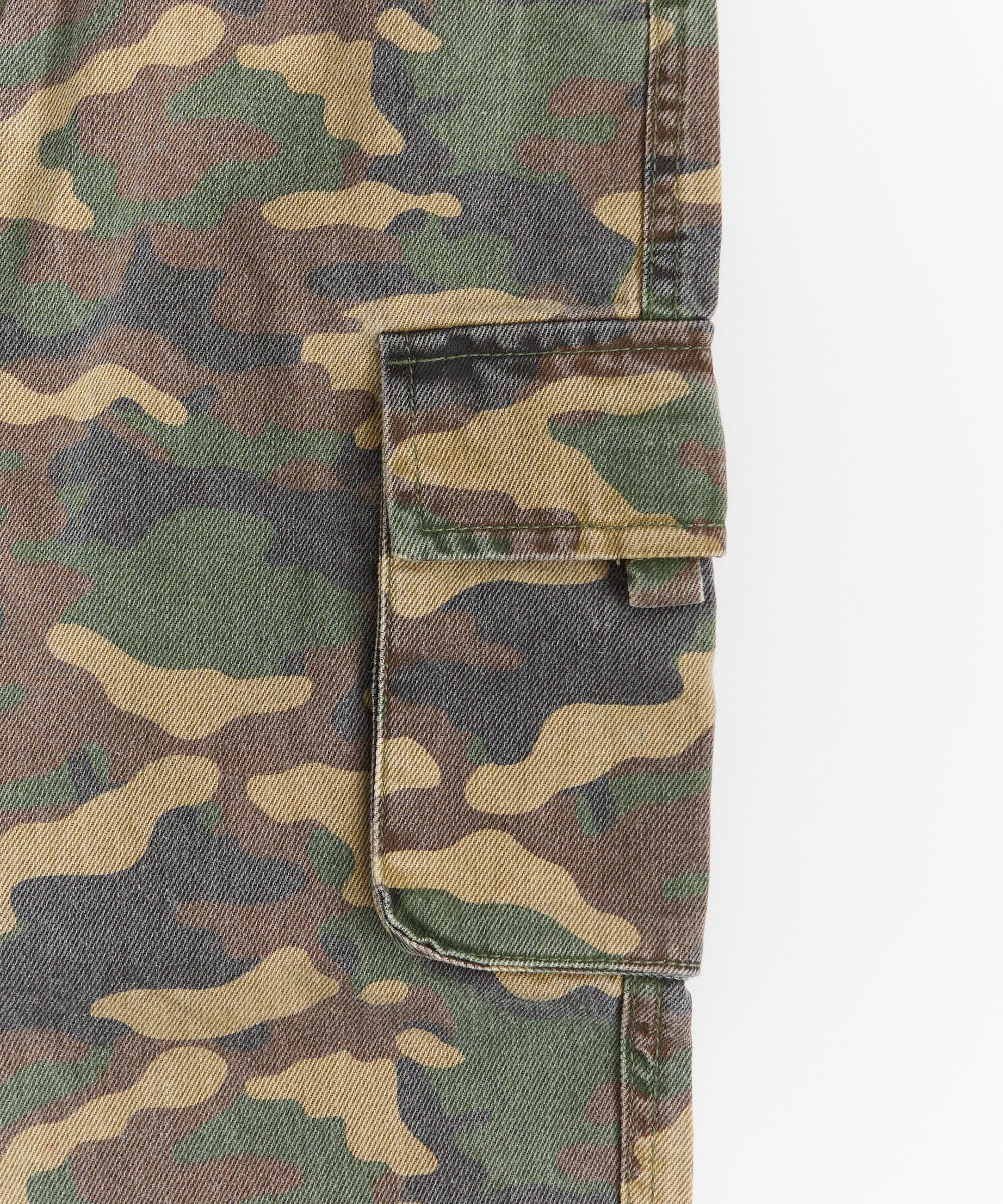 Workwear Camo Cargo Pants - Olive Green