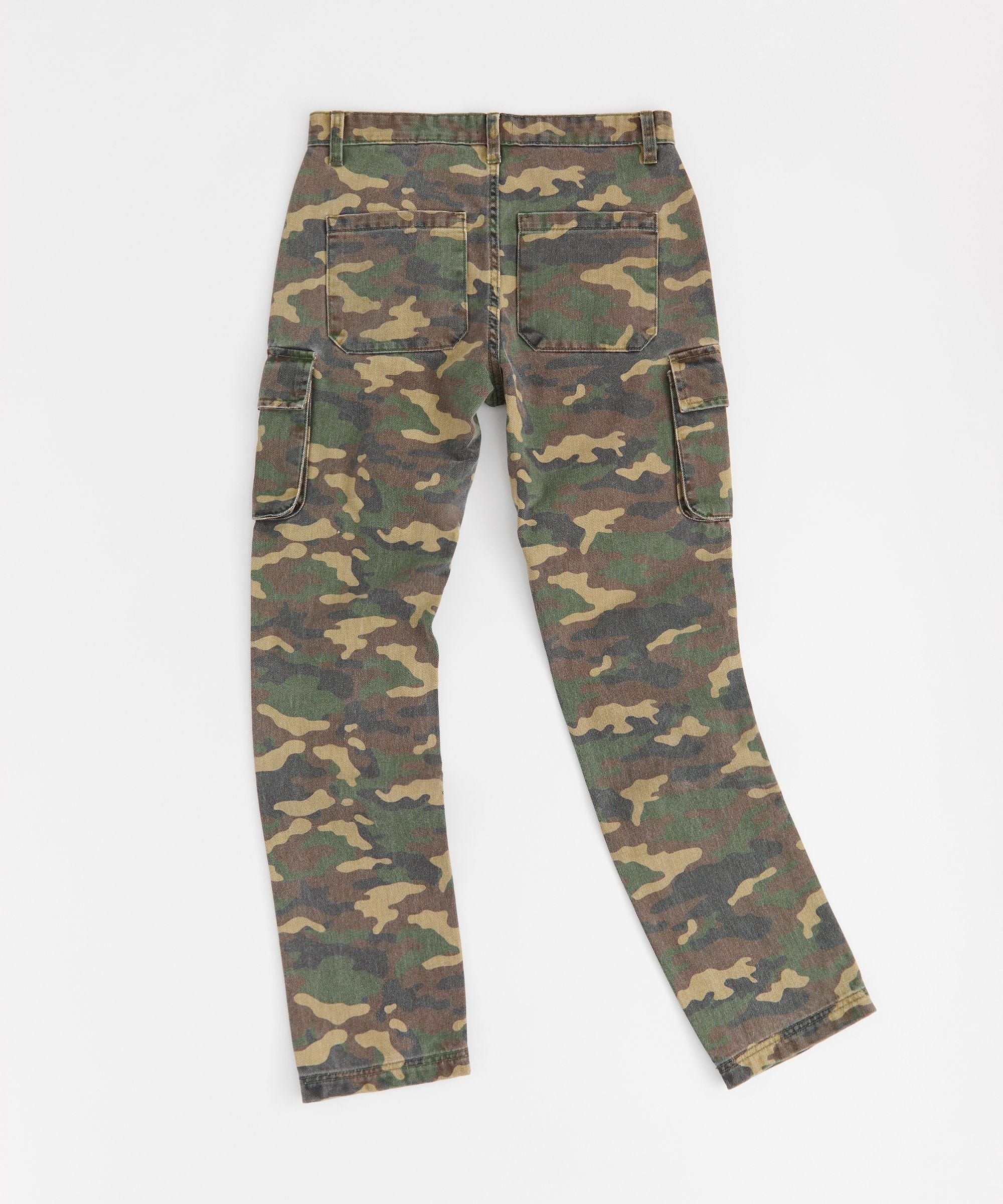 Workwear Camo Cargo Pants - Olive Green