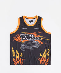 Plus Size Women Fast And Furious Basketball Jersey - Black