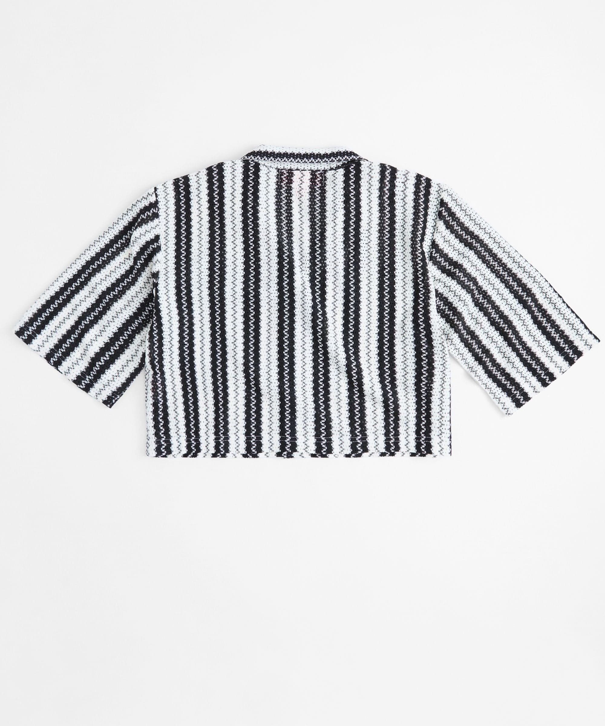 Women Plus Size Textured Shirt - Black And White