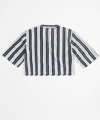 Women Plus Size Textured Shirt - Black And White