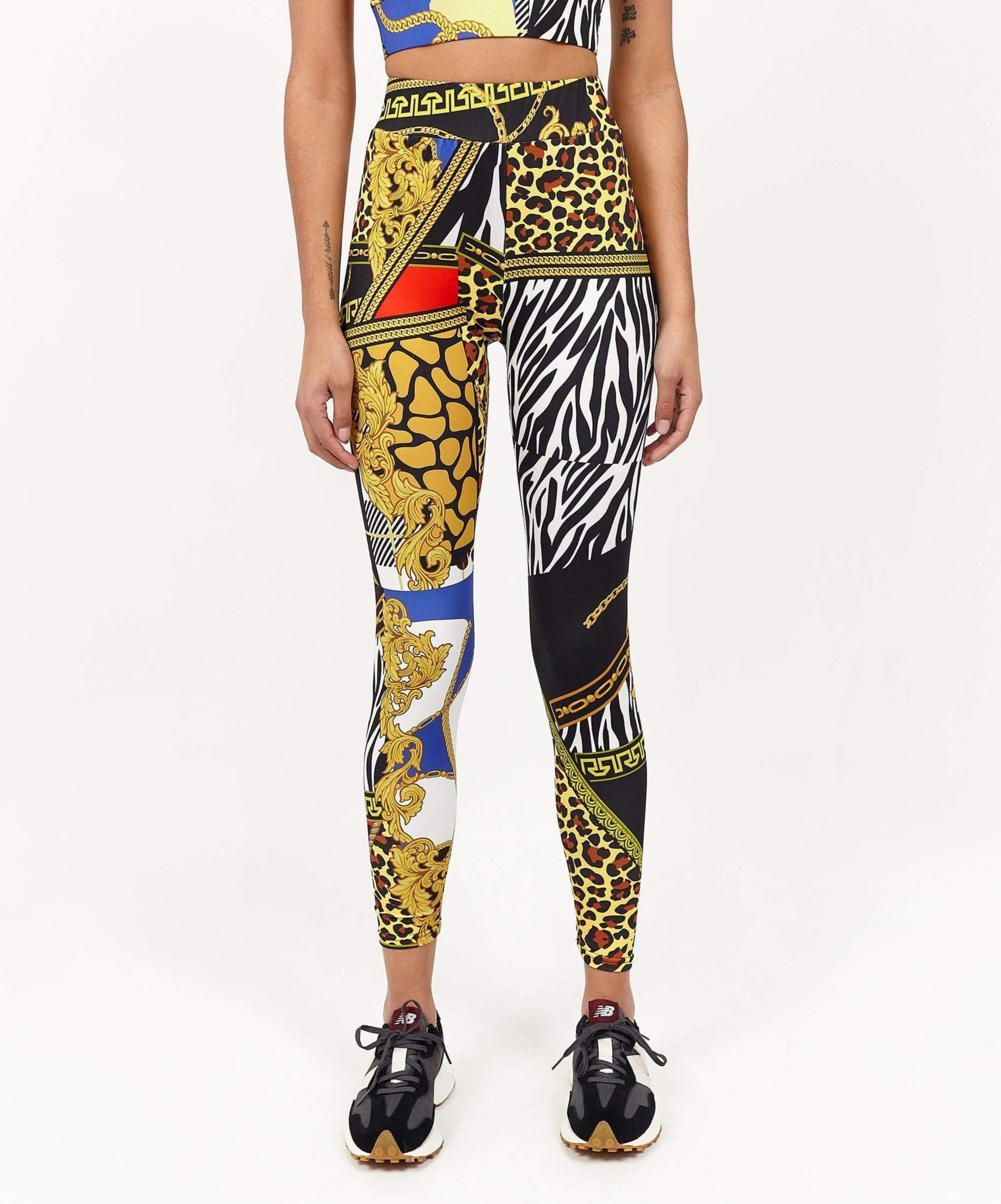 Womens Plaid Chain Leggings