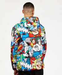 Popeye Half-Zip Allover Comic Print Anorak