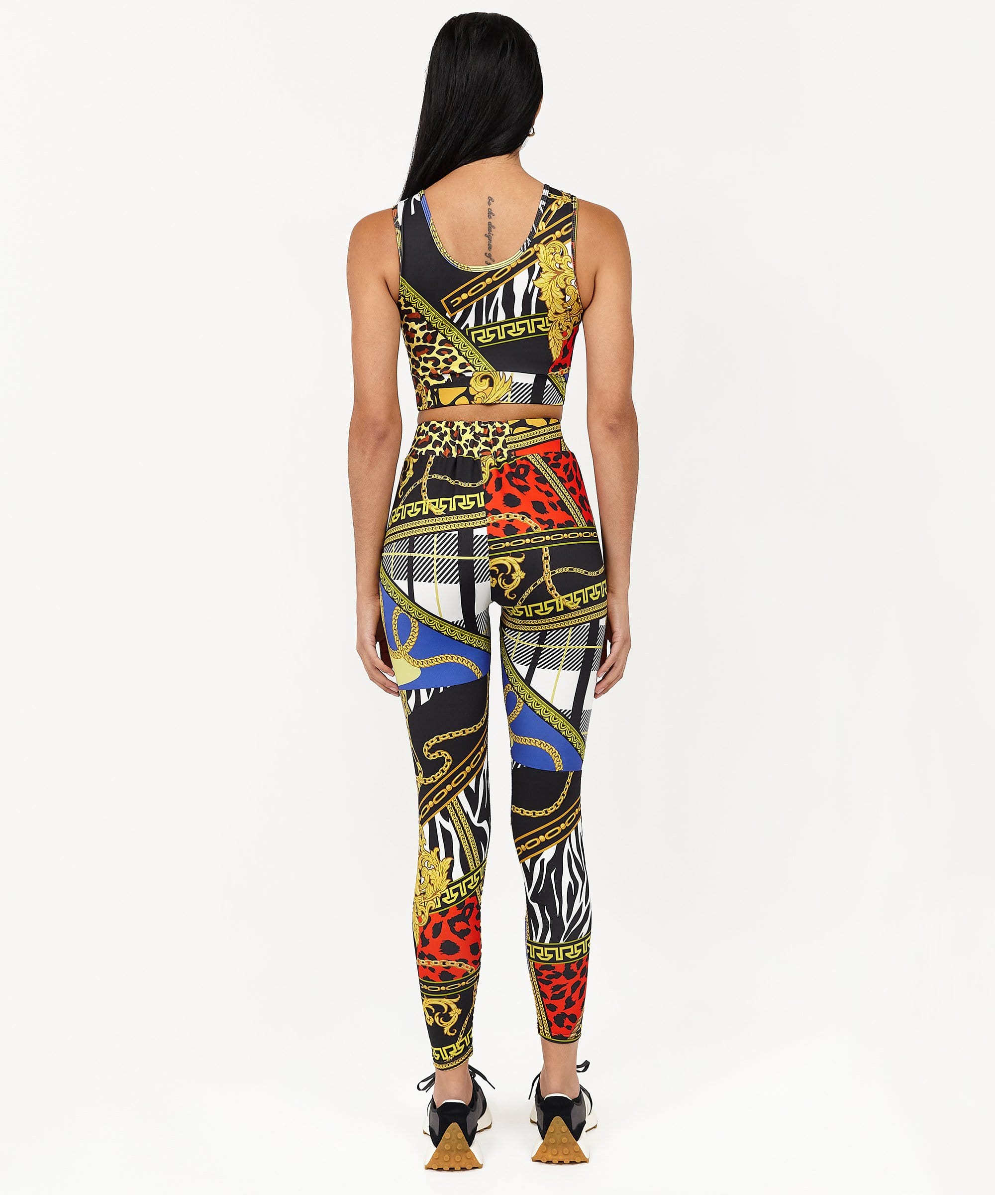 Womens Plaid Chain Sports Bra