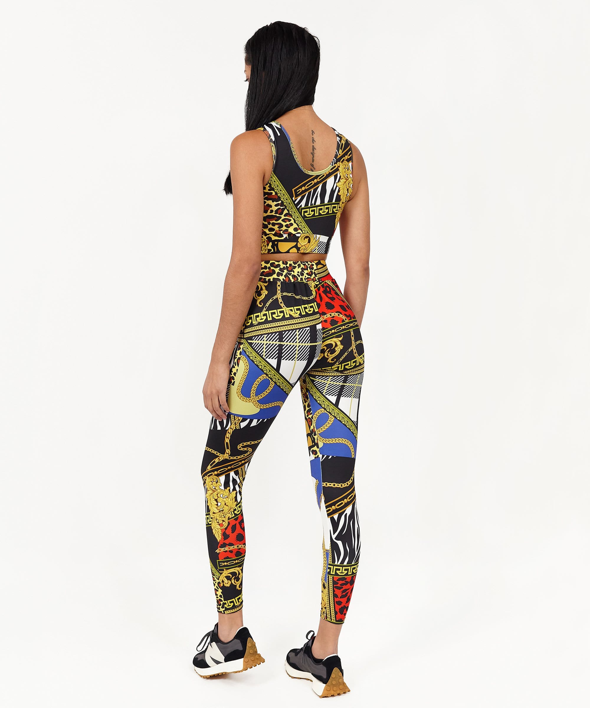 Womens Plaid Chain Sports Bra