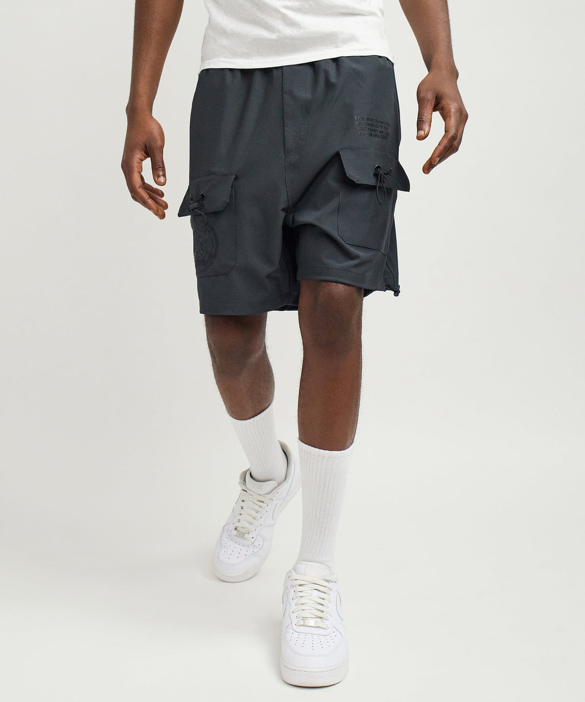 Goat Utility Stretch Tech Nylon Cargo Shorts - Charcoal
