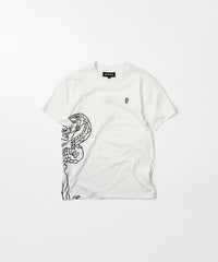 Panter Short Sleeve Graphic Print Embroidered Detail Tee - White