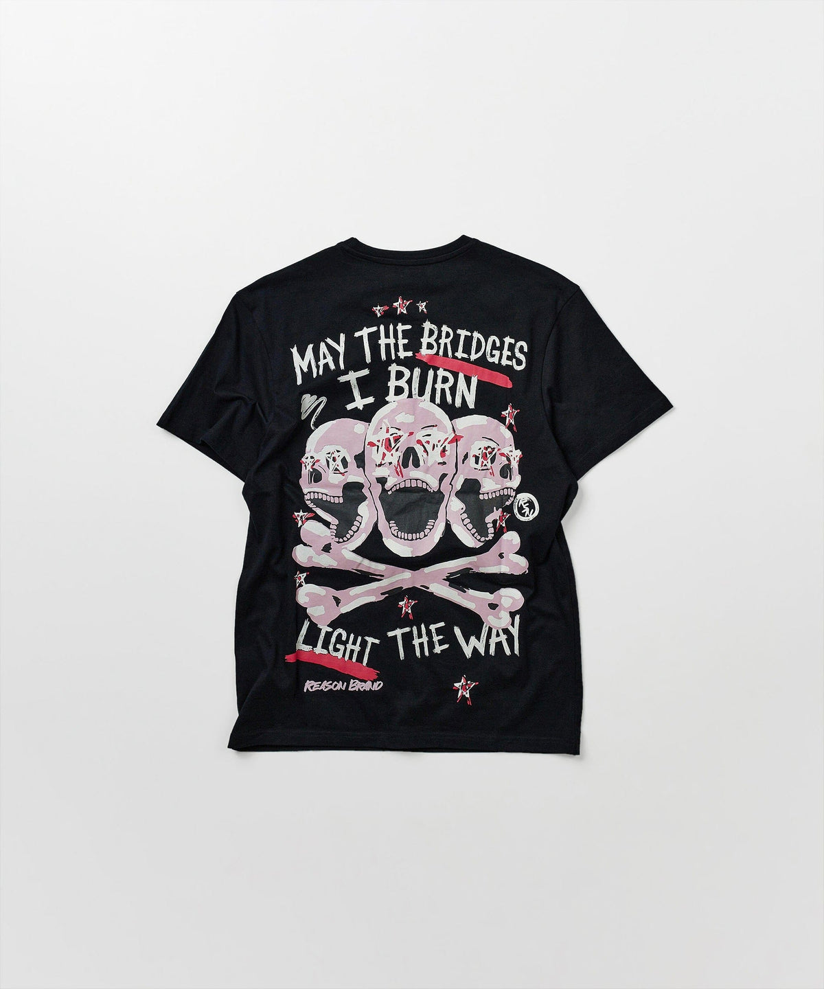 Burn Short Sleeve Graphic Print Tee - Black