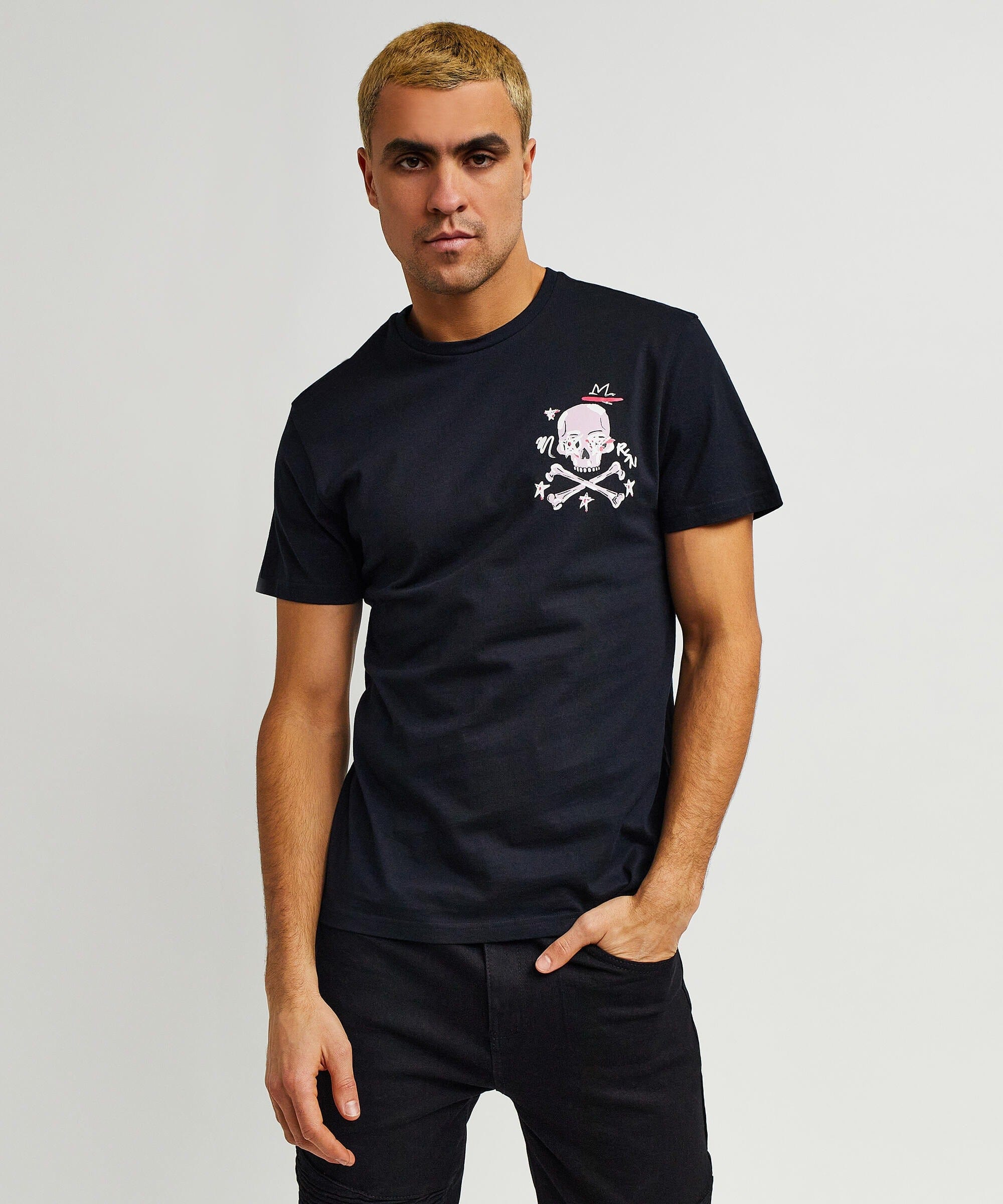 Burn Short Sleeve Graphic Print Tee - Black