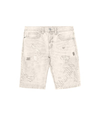 Plus Size K' Andre Distressed Denim Short - Cream