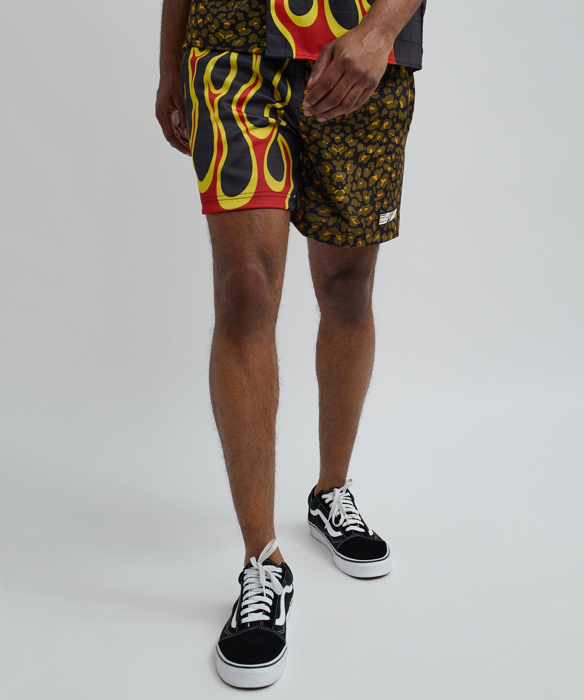 Cheetah And Flames Split Shorts