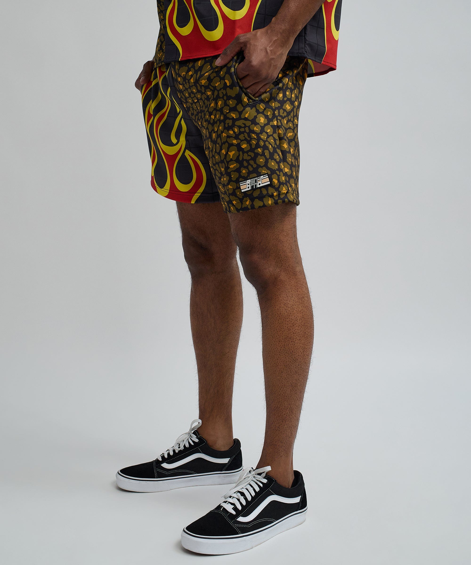 Cheetah And Flames Split Shorts