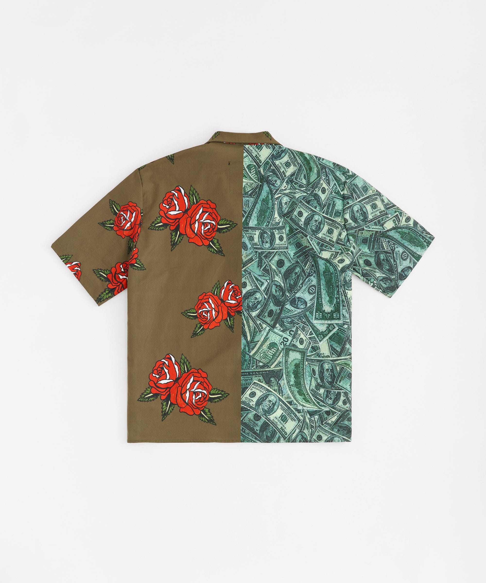 Money And Roses Split Woven Shirt