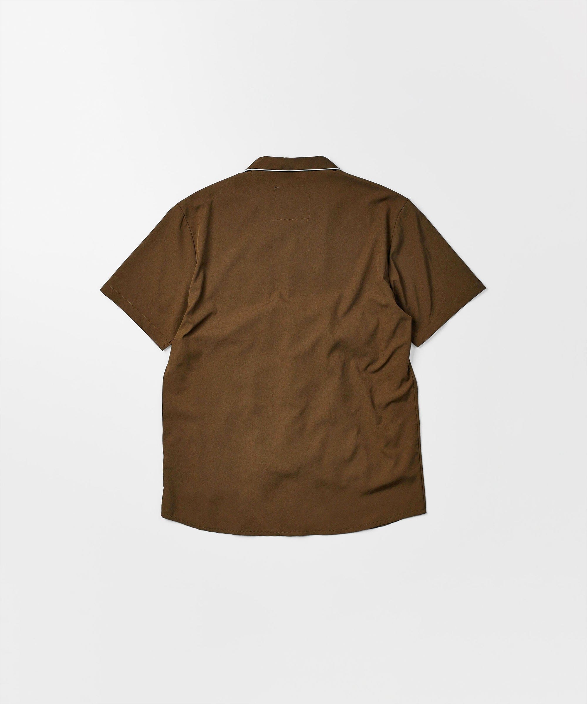 Clubmaster Short Sleeve Embroidered Button Down Shirt - Brown