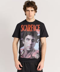 Scarface Glitter Sugar Print Short Sleeve Tee - Black
