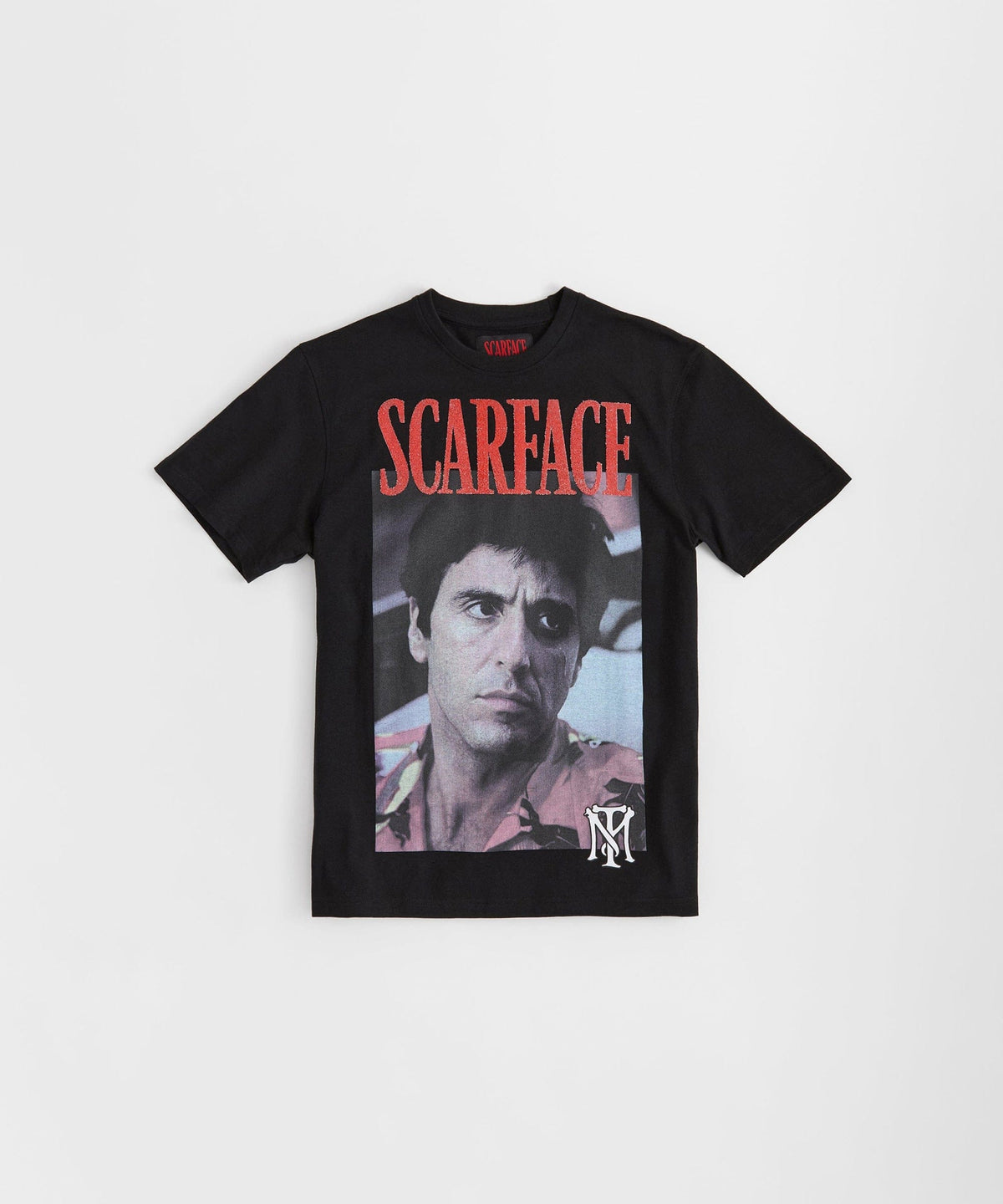 Scarface Glitter Sugar Print Short Sleeve Tee - Black
