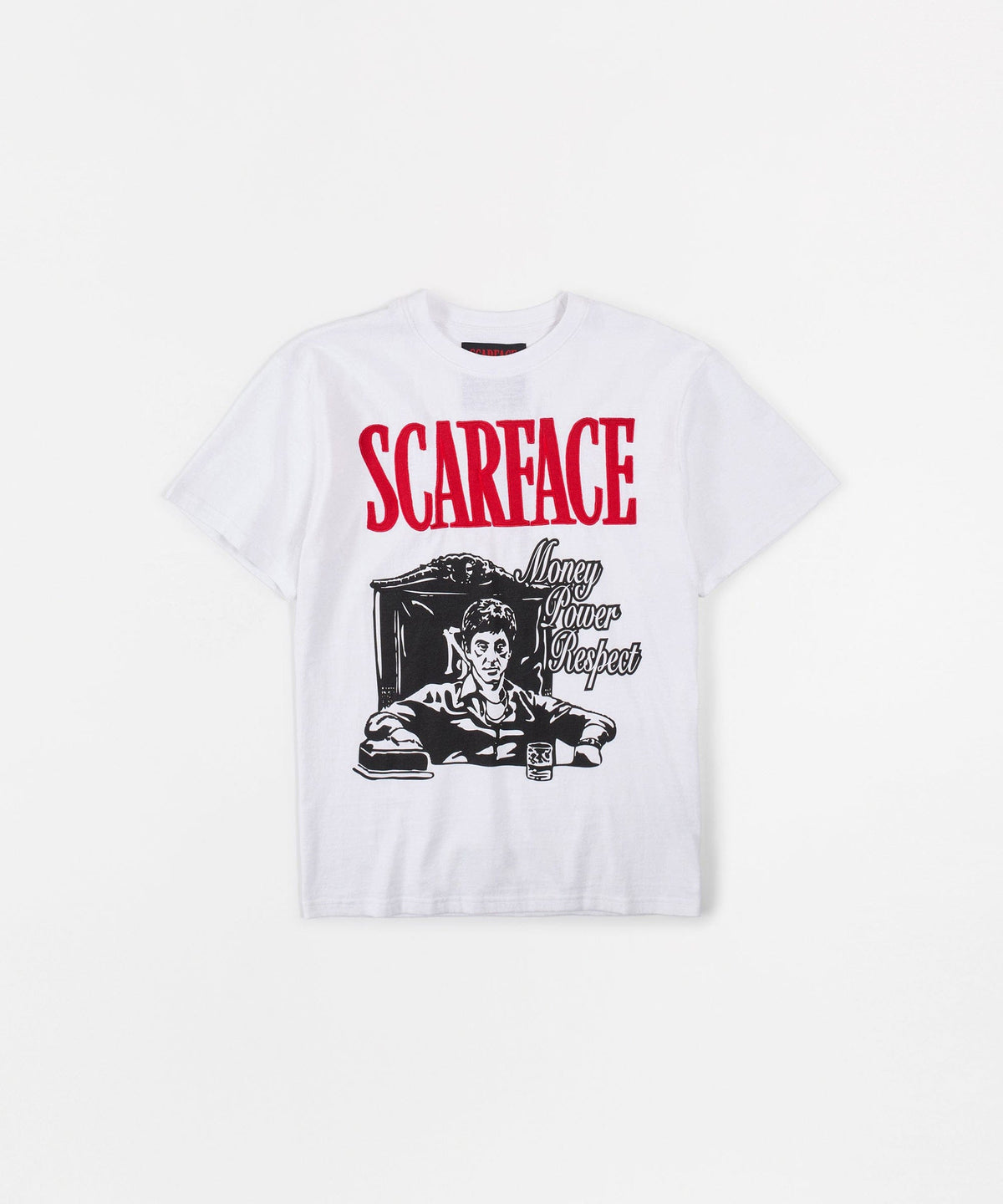 Scarface Money Power Respect Applique Short Sleeve Tee - Small