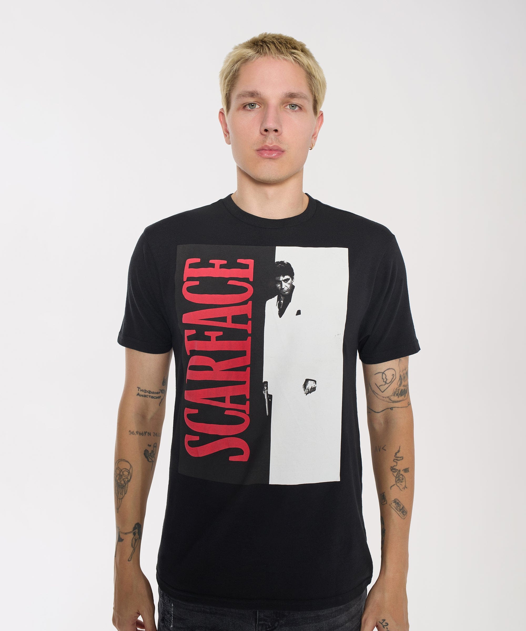 Scarface Split Short Sleeve Tee - Black